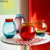 Candy Colored Glass Vase Lovely Flower Plant Pots Table Decoration Flowers Arrangement Floral Vases Room Aesthetic Decor
