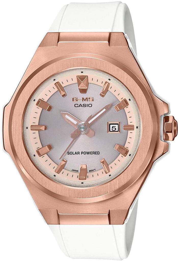 Casio Analog Metal Solar Watch White Rose Gold Baby-G Women's G-MS MSG-S500G-7A2 [Used]