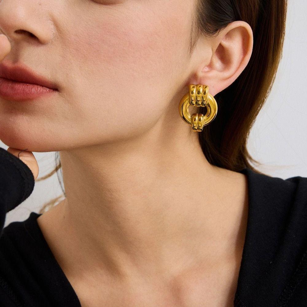 Geometric Design Stainless Steel Earrings Stainless Steel Drop Dangle Earrings Jewelry Gift