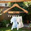 Foldable Travel Hanger 6-Clip Socks Drying Rack Compact Space-Saving Clothes Hanger for Underwear Towels, Hotel Laundry Camping