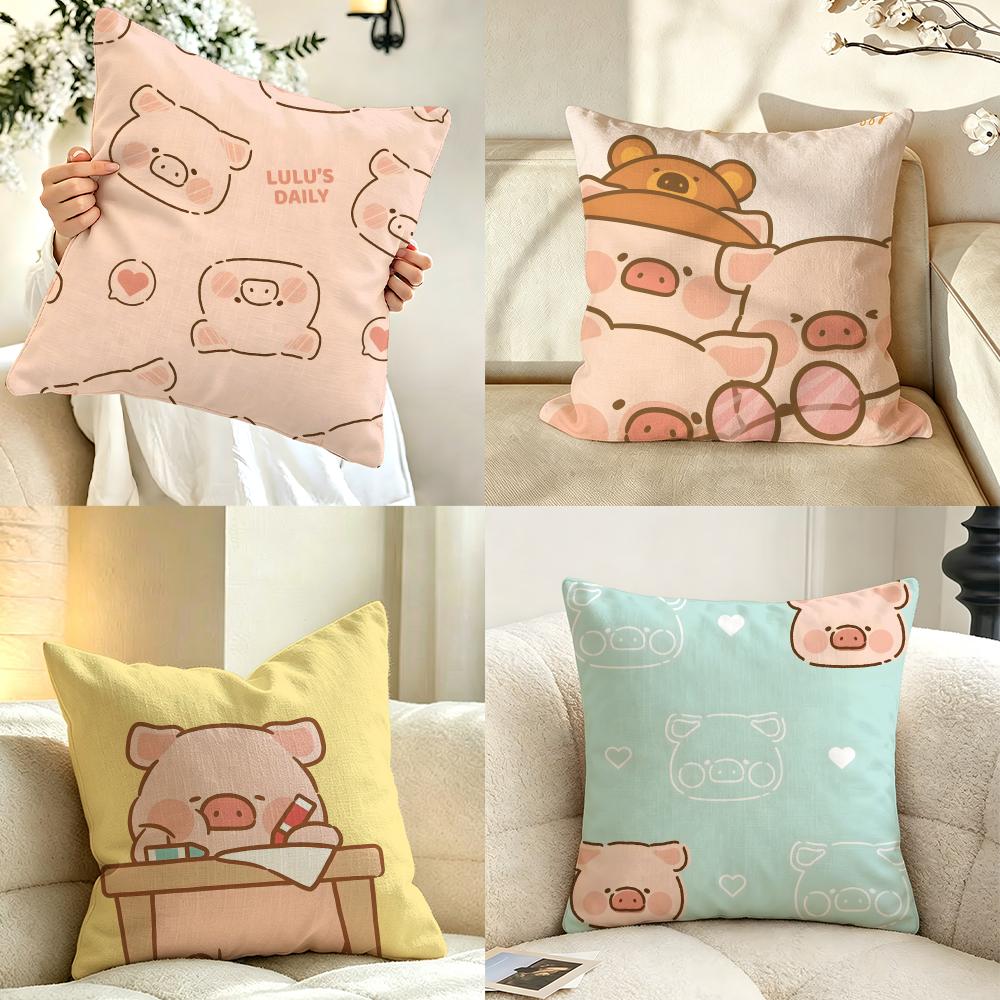 Character LLuLu Cushion Cover Pillow Case Antidustmite Pillowcase Silky Short Plush Sofa Cushion Cover Hot