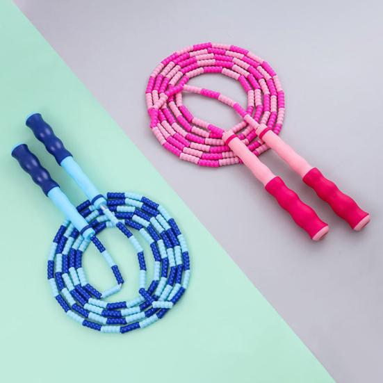 Beaded Skipping Rope Ergonomic Comfortable Grip Adjustable Flexibility Exercise PVC Physical Testing Training Jump Rope for Sports