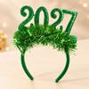 Christmas Hair Accessory Metallic Fringe and 2027 Numerals Headdress for Party Outfits, Holiday Photos, and Gift Exchanges