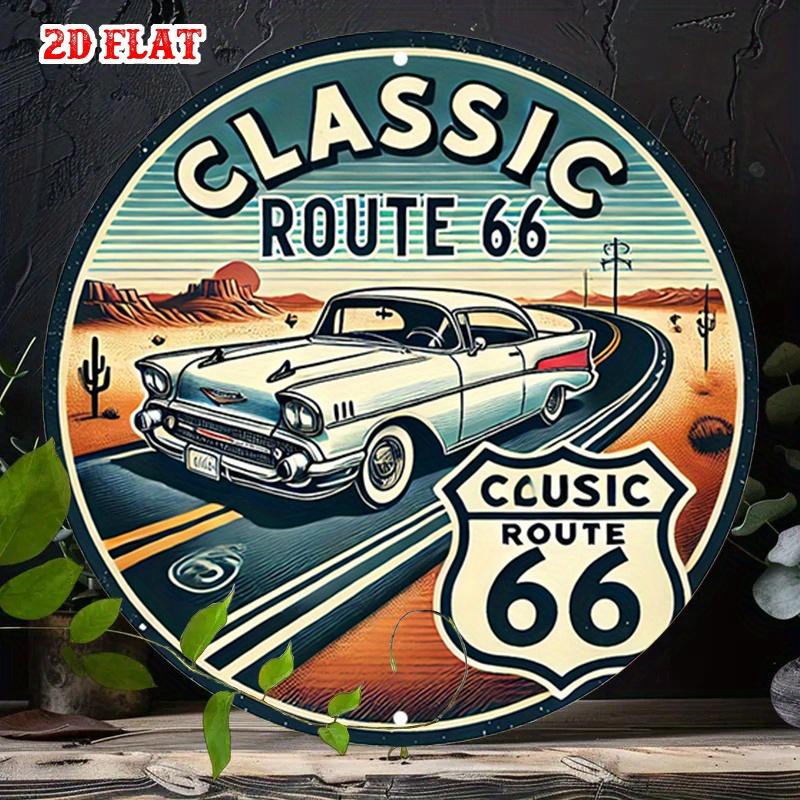 Retro Highway Aluminum Sign Vintage Desert Road Wall Decor for Garage Cafe Diner