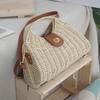 Seaside Holiday Retro Woven Beach Bag - Women's Handheld Shoulder Crossbody