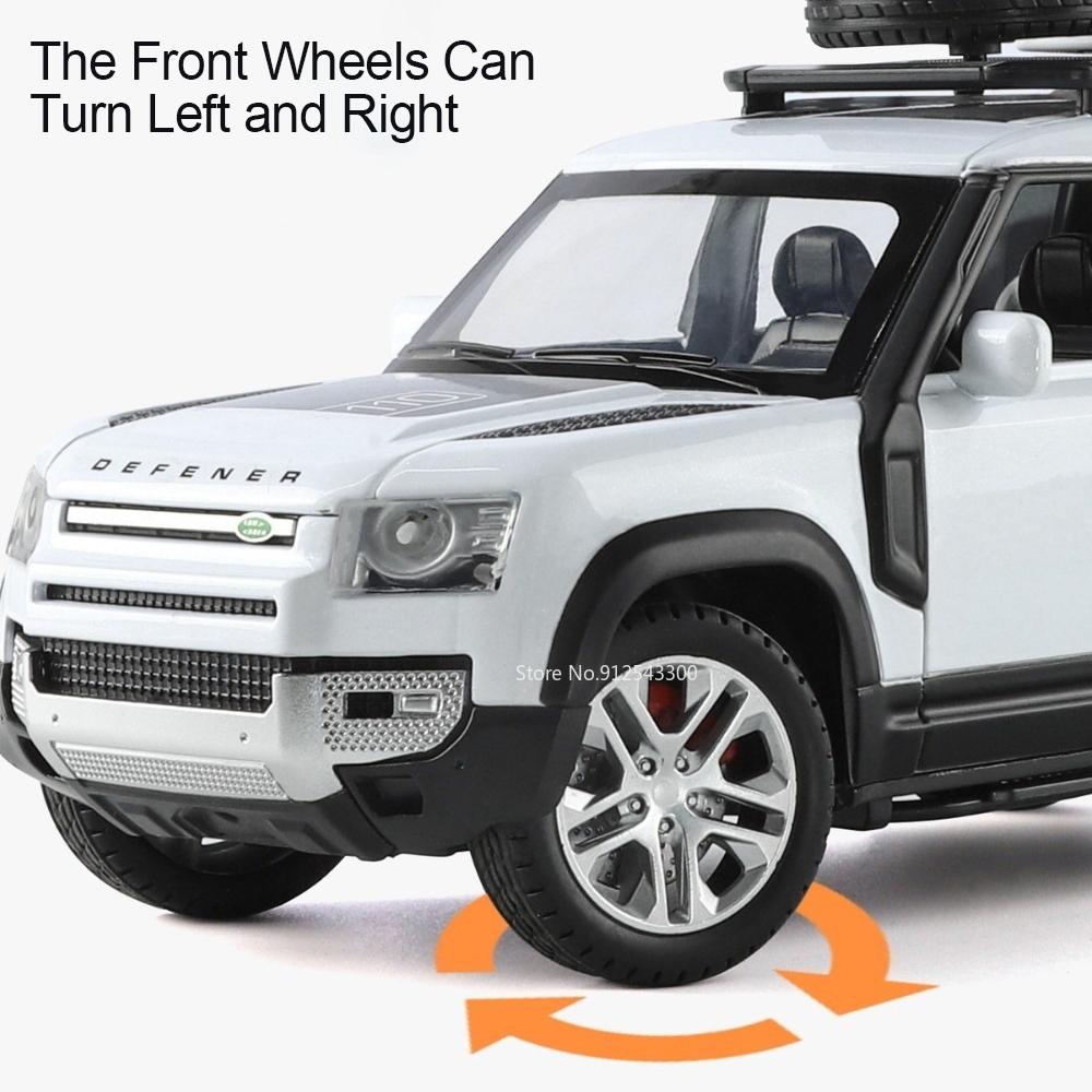 AAYE1 1:24 Scale Land Rover Defender 110 Range Rover Car Model Toy Metal Diecast Shock Absorption Cross-Country Vehicles Boys Presents
