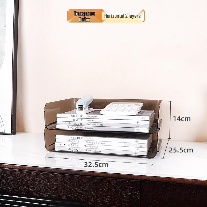 Acrylic Multi-Layer A4 Desktop Document Organizer - Transparent Stackable File Holder
