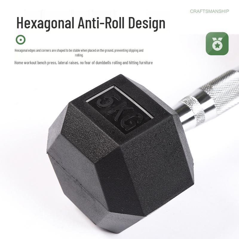 Non-slip Adjustable Rubber-Coated Hex Dumbbell for Women