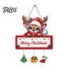 Christmas Wooden Hanging Ornaments Winter Sign, Elk Snowman Decorative Plaque, Sign Door for Holiday Party Home Decor Rustic