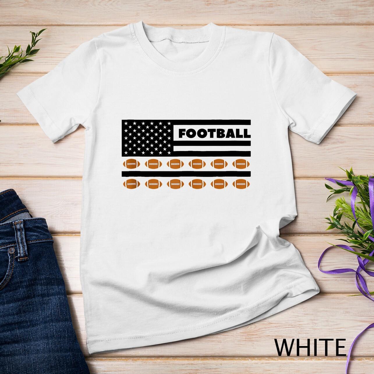 Football USA Flag Unisex T-Shirt Mens Womens Tees Top 2XL