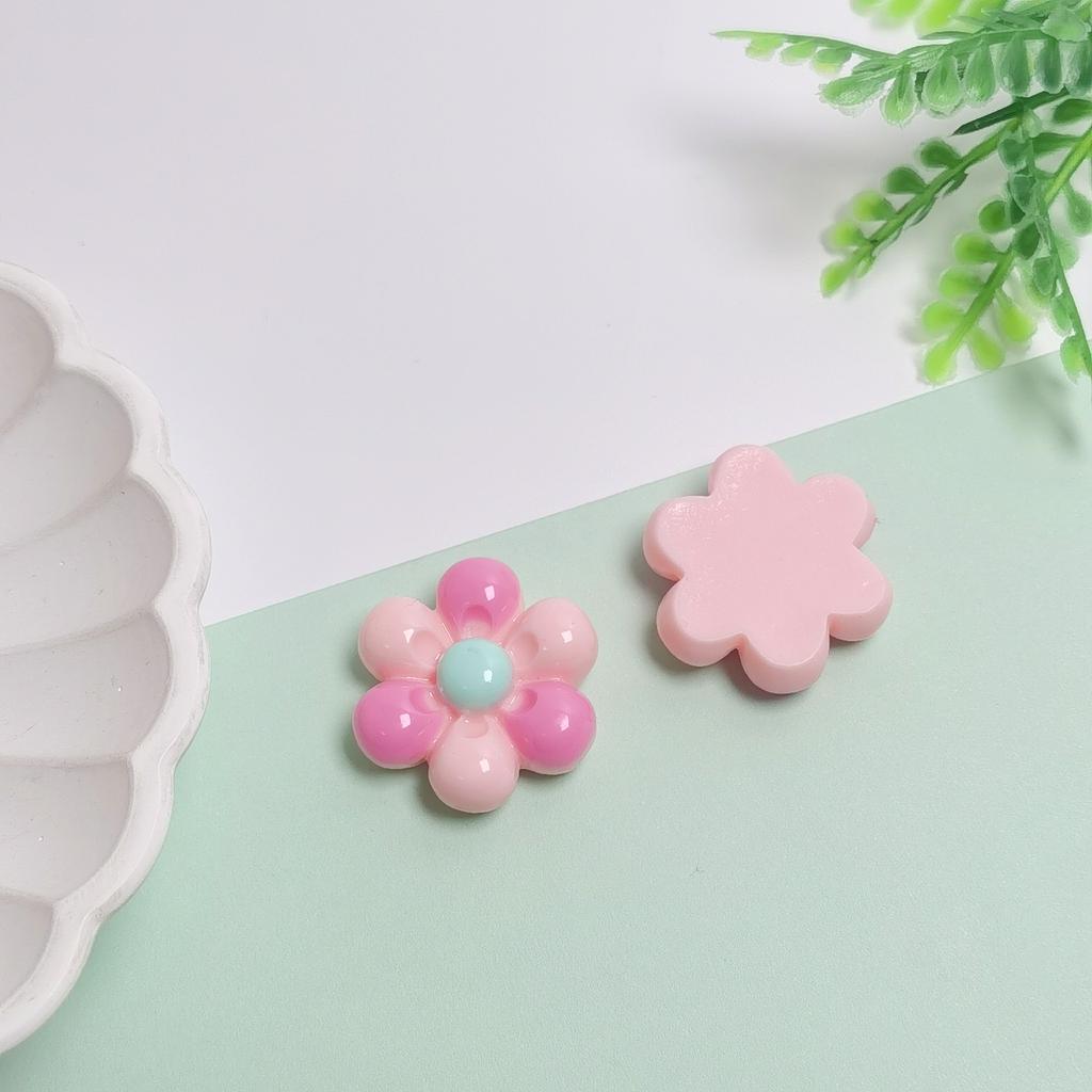 100Pcs Colorful Flowers Resin Flatback Slime Charms Cabochons Embellishments for Hairclips Phone Case Shoes Scrapbooking Decor