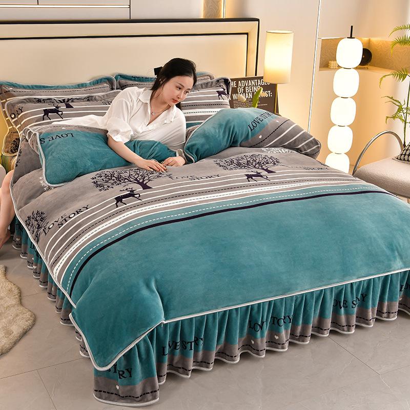 Four-Piece Set Of High-Gram Milk Fleece,4-Pcs Set Of Thickened Milk Fleece,4-Pcs Set Of Maternal And Infant Grade Farley Fleece, Class A