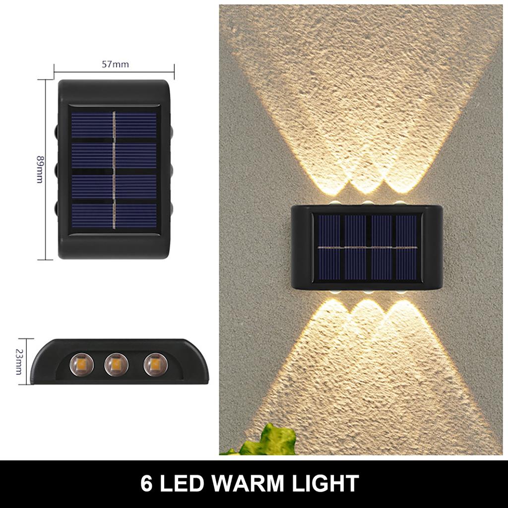 LED Solar Wall Lamp Outdoor Waterproof Light Up and Down Luminous Lighting for Home Garden Yard Fence Decoration Sunlight Light