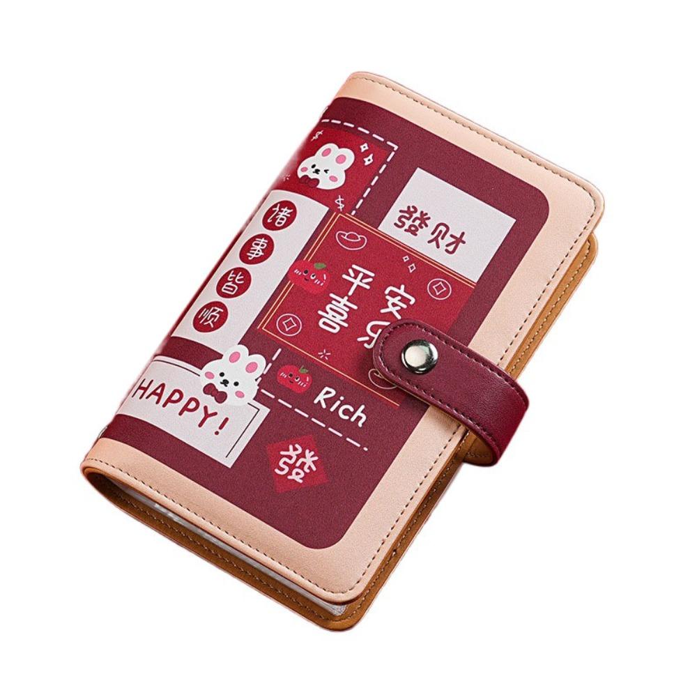 PU Leather Cash Budget Binder Refillable Account Book Saving Money Binder  Stainless Ring Binder