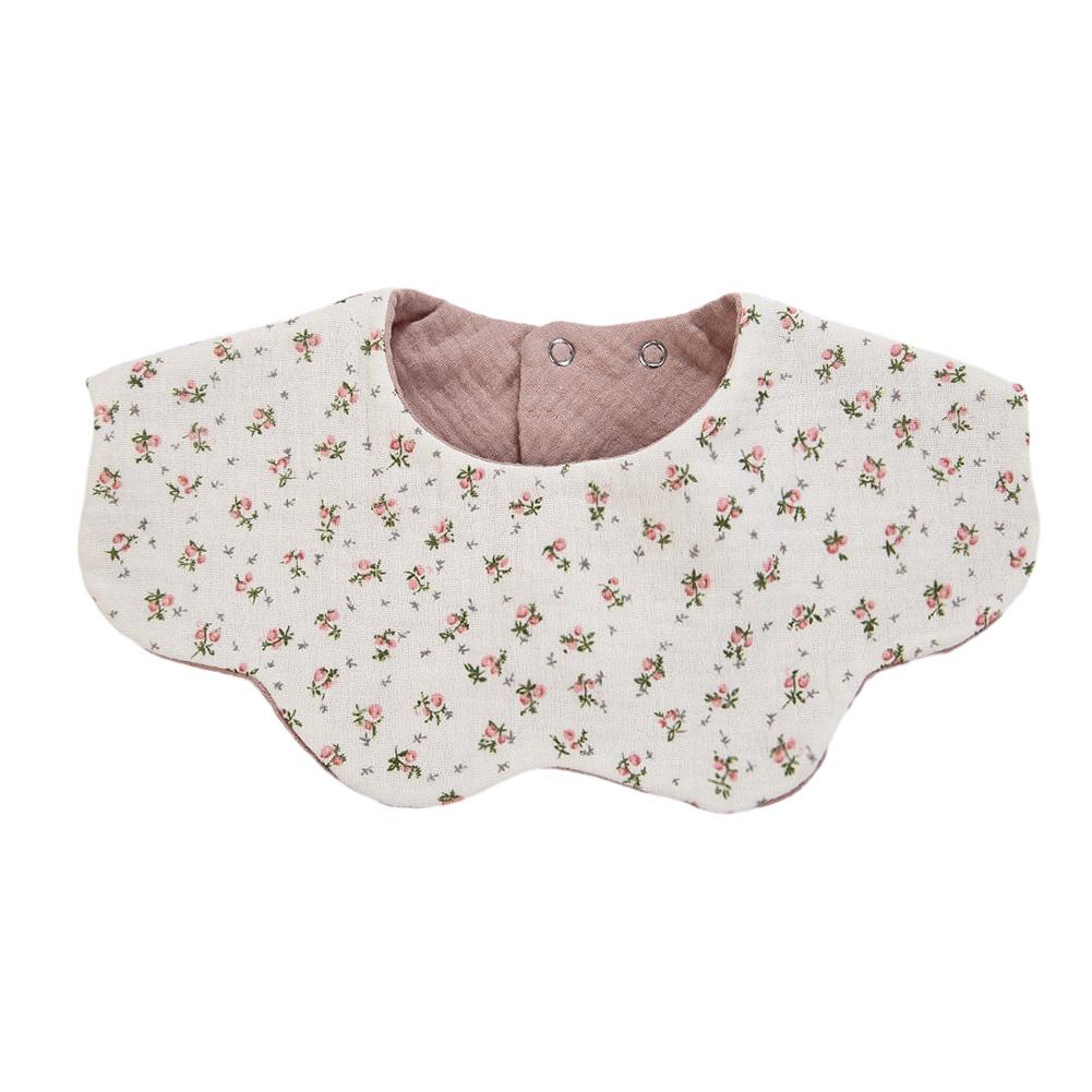 6 Layers Thickened Baby Muslin Cotton Bibs 306°AB Double Side Flower Round Neck Saliva Towel Print Feeding Burp Cloths Banadna
