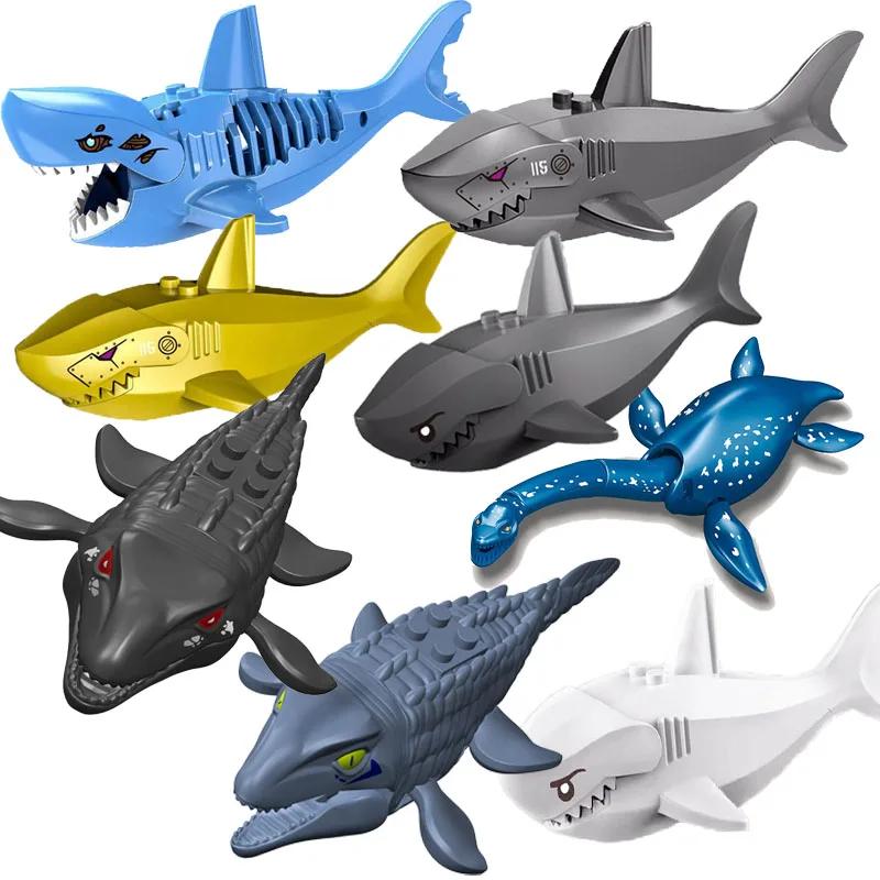 Sea World Animals Adventure Mosasaurus Plesiosaurus Hai Modell Byggeklosser Enlighten Actionfigur Klosser Leker For Barn