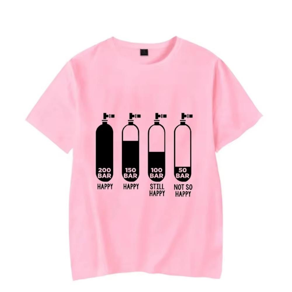 Potápěč 200 Barů Vtipná Pánská Trička Harajuku Krátký Rukáv Streetwear Letní Topy Oversized Srdeční tep Potápění Mužská Trička