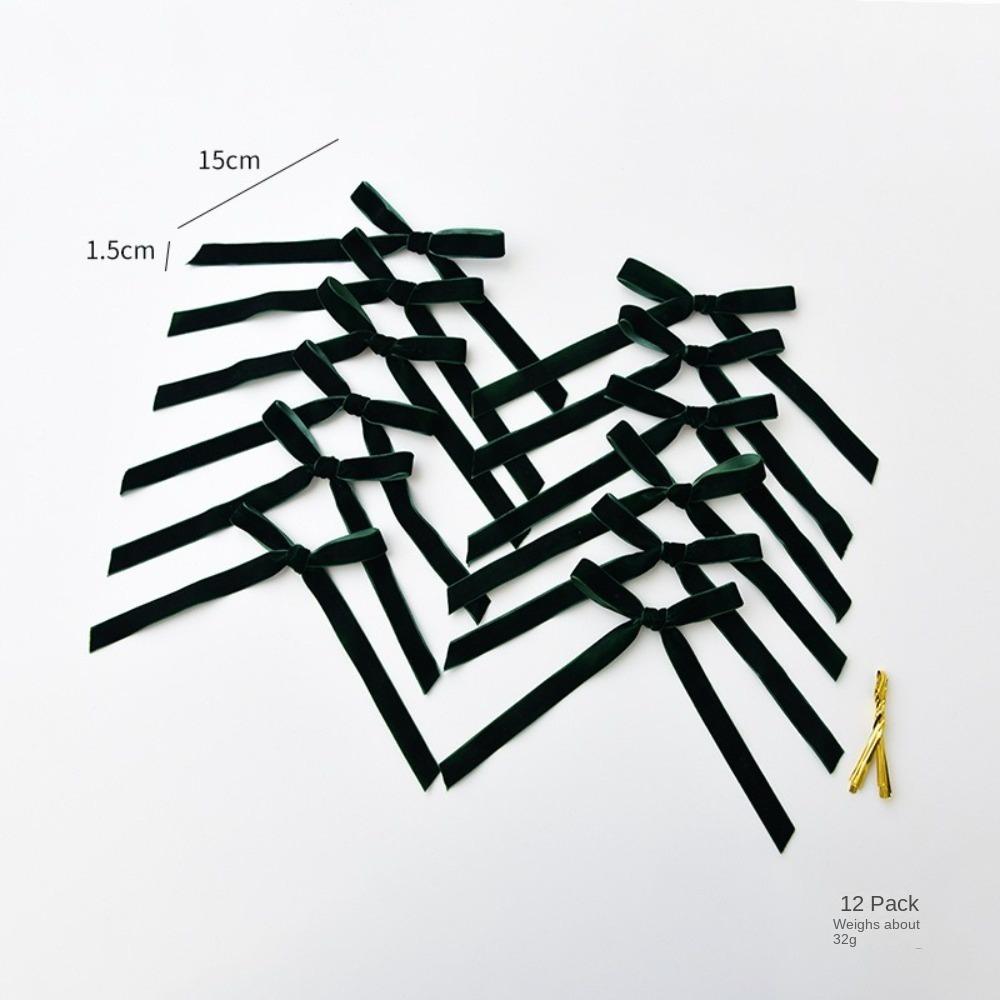 

12 шт. Бант Бант Лента DIY Подвеска Новый Шар для Рождественской Елки Праздничные Принадлежности для Вечеринки темно-зеленого