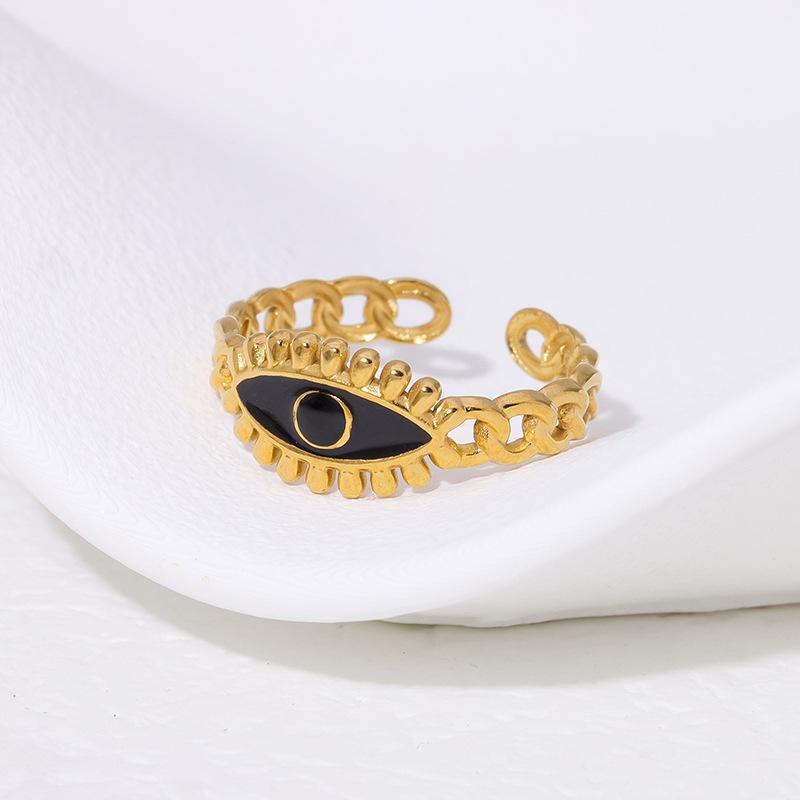 18K Gold Plated Stainless Steel Open Ring: Simple, Versatile, Niche Design, Colorfast Titanium Steel