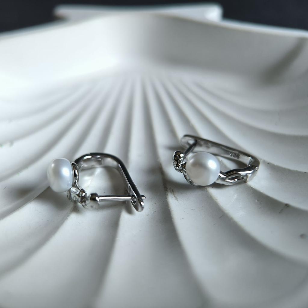 Silver Earrings with Natural Pearls (2186878)