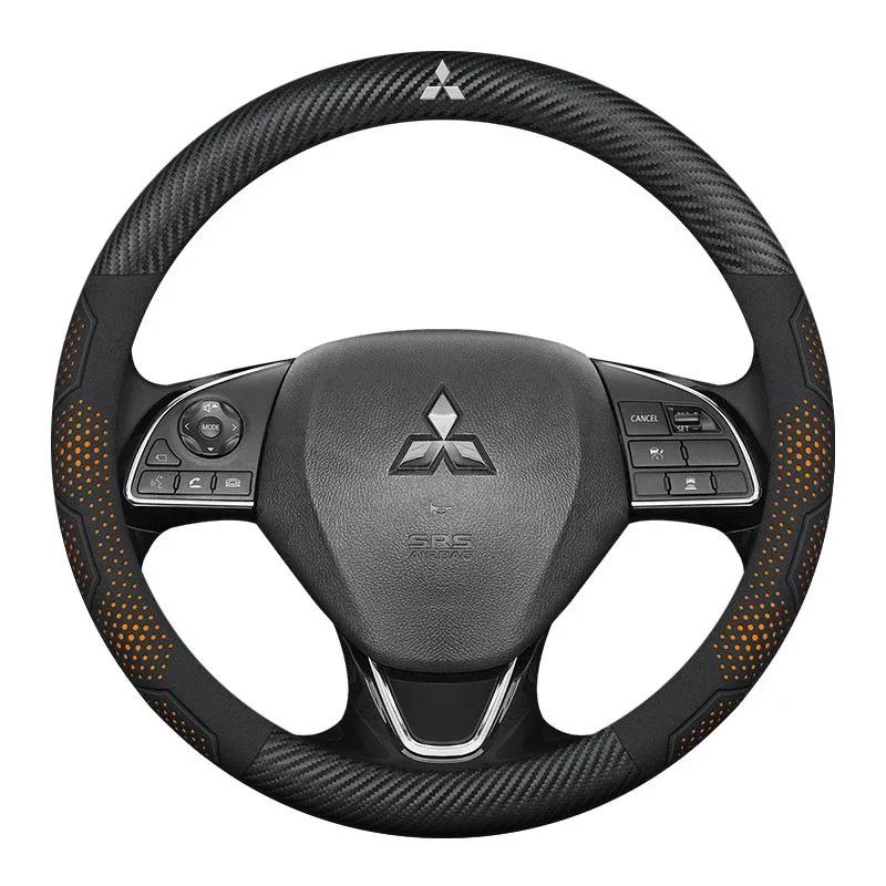 Auto Wildleder Kohlefaser Leder Lenkradabdeckung für Mitsubishi Outlander Pajero Asx Lancer EX Evolution L200 Triton RALLIART