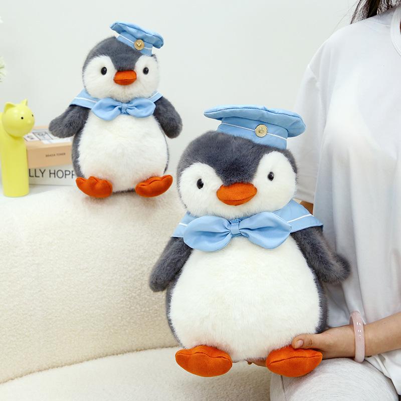 Navy Penguin Soothing Headphone Doll Plush Toy Muppet Cute Birthday Gift Children'S Simulation Cute Doll