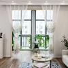 Cortinas de tule bordadas modernas com espigas de trigo para sala de estar, quarto, janela, cortina transparente, cortina, voile, decoração de cozinha personalizada