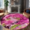1pc Mitsuri Kanroji  Carpet, Round Rug, Comfortable, Suitable for Entryways, Living Rooms, Office, And Bedrooms, Christmas Decoration