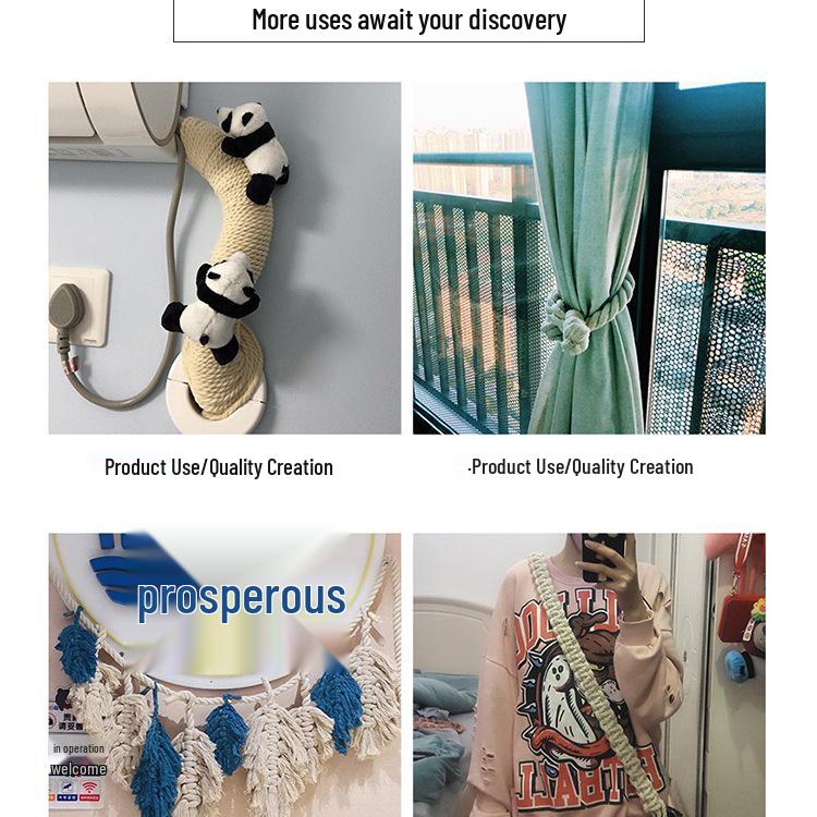 Sturdy Handmade Three-Strand Cotton-Hemp Rope for DIY Projects - Thick White Binding or Air Conditioner Water Pipe