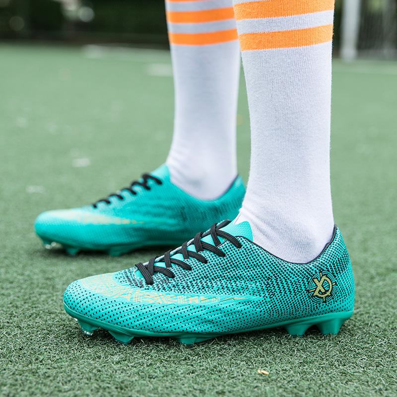 Football Shoes New Children's Students Spike Broken Diced Game Shoes Men's and Women's C Luo Assassin AG Large Size Low-top Training Shoes