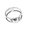Stylish 925 Silver Rectangular Open Ring Unique Fashion Accessory Women For