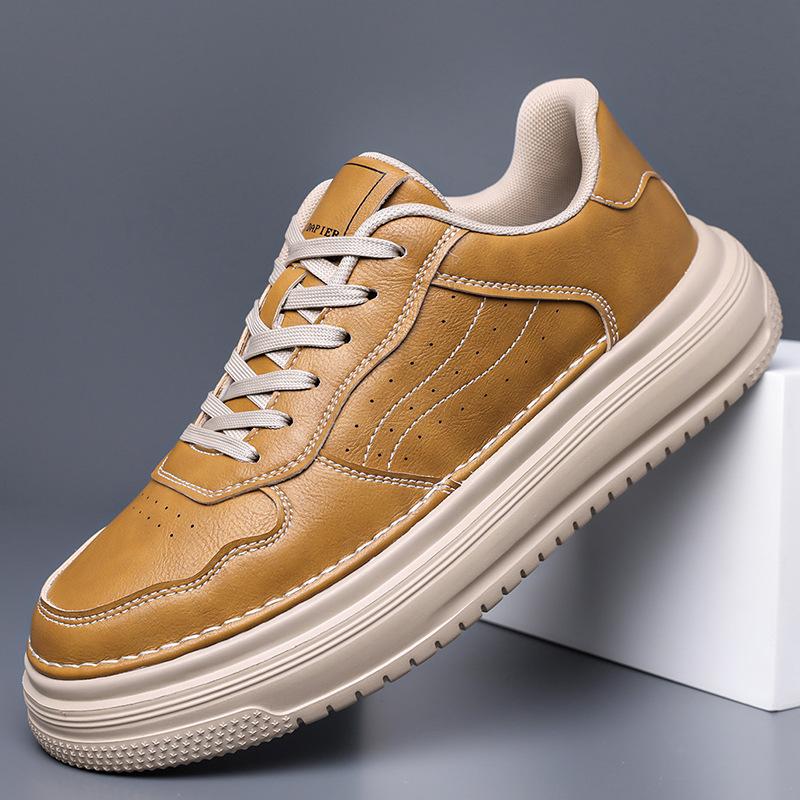 New autumn high-end retro leather surface sports and leisure board shoes platform leather shoes