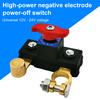 Cut-off Switch Safe Reliable Battery Brass Terminals Disconnect with Red Rotary Handle Insulated Vehicle Power