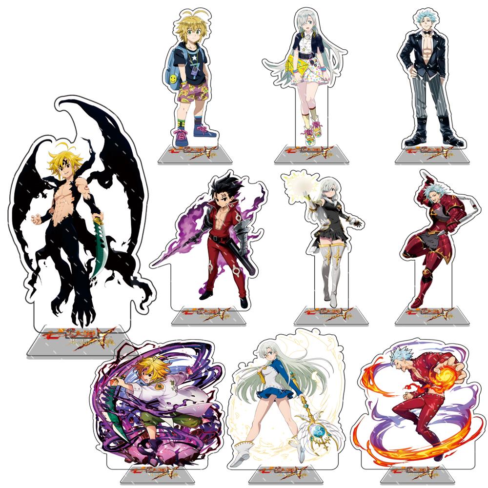 Anime Die Sieben Todsünden 15cm Acryl-Ständer Modellfigur Cosplay Plattenhalter Topper Fans Weihnachts-Schreibtisch-Dekoration Geschenk