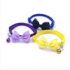 Cat Collar Solid Color Bowknot Puppy Chihuahua Collars with Bell Adjustable Safety Buckle Cats Bow Tie Pets Accessories