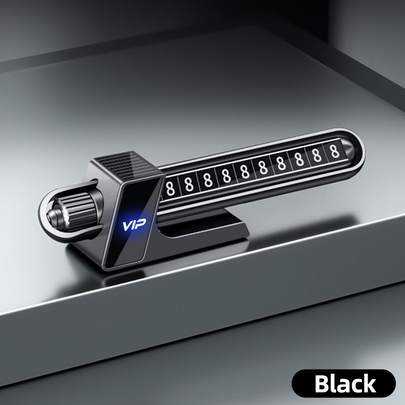 Temporary Parking Card Magnetic Car Phone Number Plate Solar Energy Car Accessories with LED Light Parking Phone Number Plate