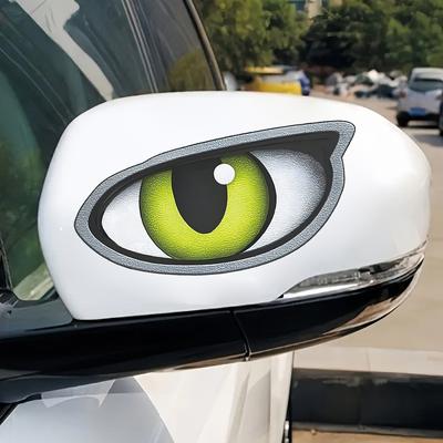 Autocollants de voiture Yeux Verts Personnalisés, Autocollants pour Vitres, Autocollants d'Embellissement et de Décoration pour Véhicules Électriques