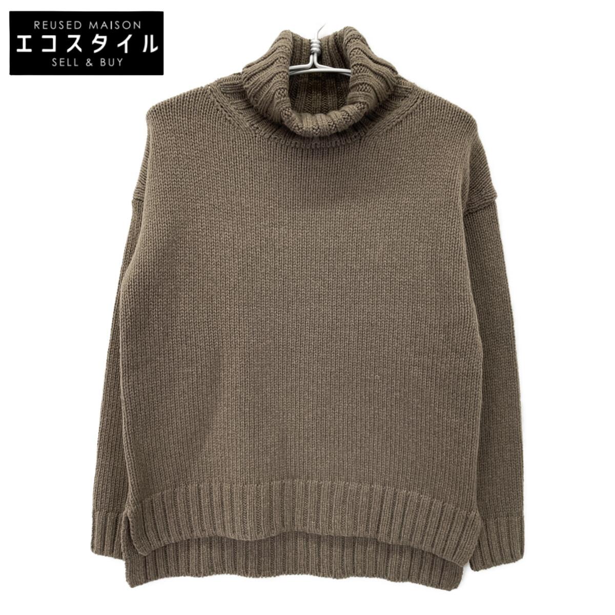 SLOANE 25AW sl3w-063 Brown 3G Gillon Lamb x Cashmere Drop Shoulder Knit Pullover tops 38 BrownUsed 11314₽