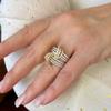 CAOSHI Luxury Cubic Zirconia Gold Color/Silver Color Ring Finger Newly Designed Wedding Accessories for Women Statement Jewelry