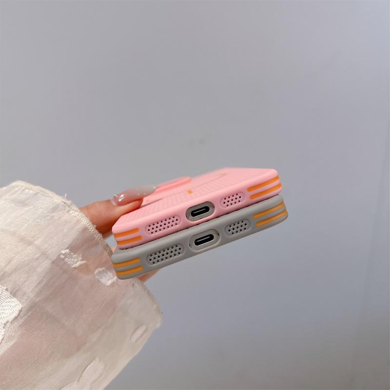 Luxury Contrasting Color Mesh Heat Dissipation Magnetic Protective Case for iPhone 16 Pro Max 15 14 13 12 Pro, Fully Shock-absorbing Protective Cover