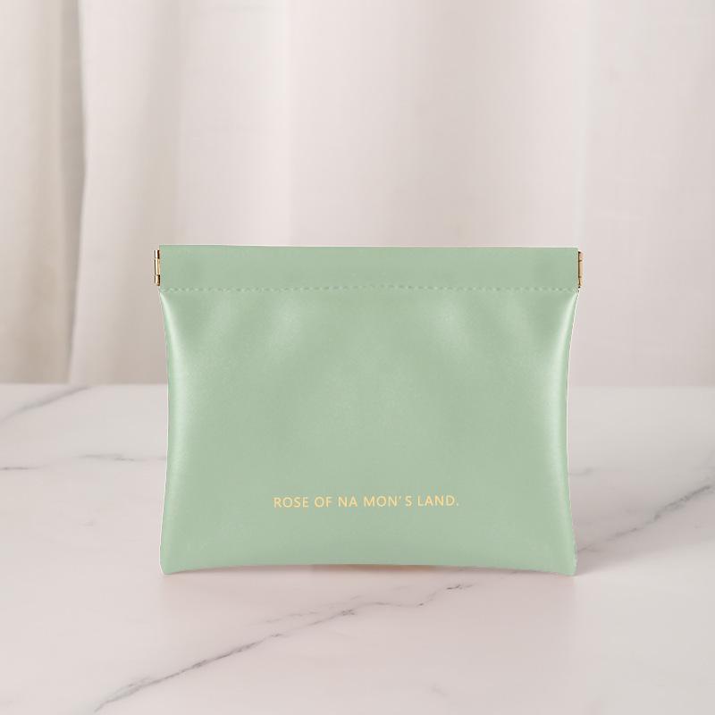 Waterproof PU Travel Pouch: Data Cable, Earphone, Lipstick Holder with Spring Clip Closure