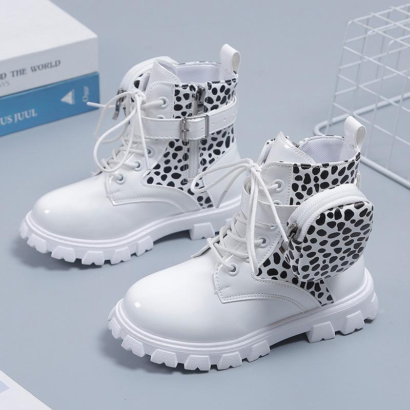 Boys And Girls Baby Pocket Martin Boots Round Head Side Zipper Short Fashion Boots