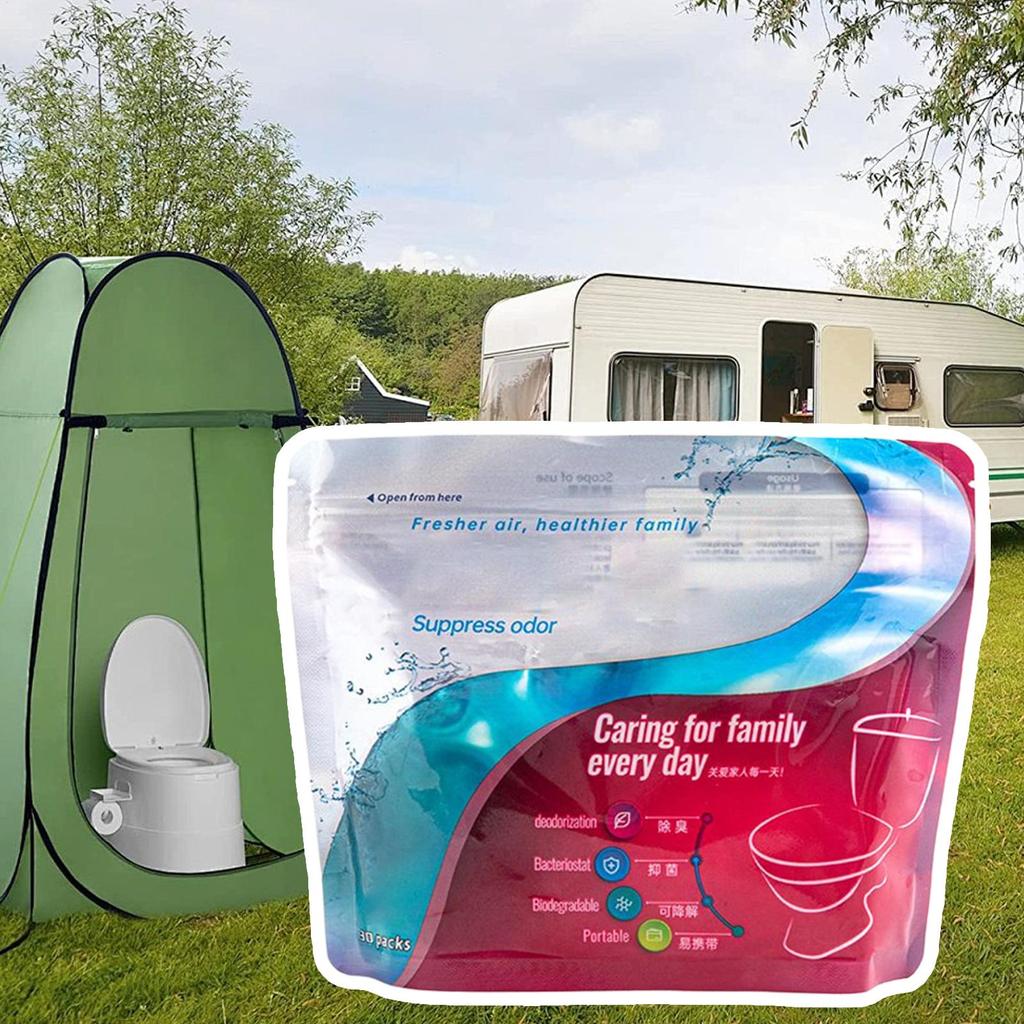 Tragbare Toilette Absorbierendes Gel 30 Stück Urin Deodorierendes Pulver Flüssiger Verfestiger Urin Absorbierendes Gel für Reise Rucksacktouren