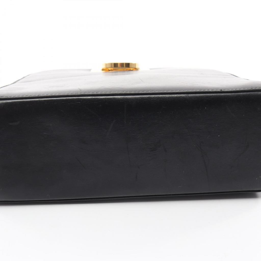 Used Salvatore Ferragamo Gancini Shoulder Bag leather Black Used Women