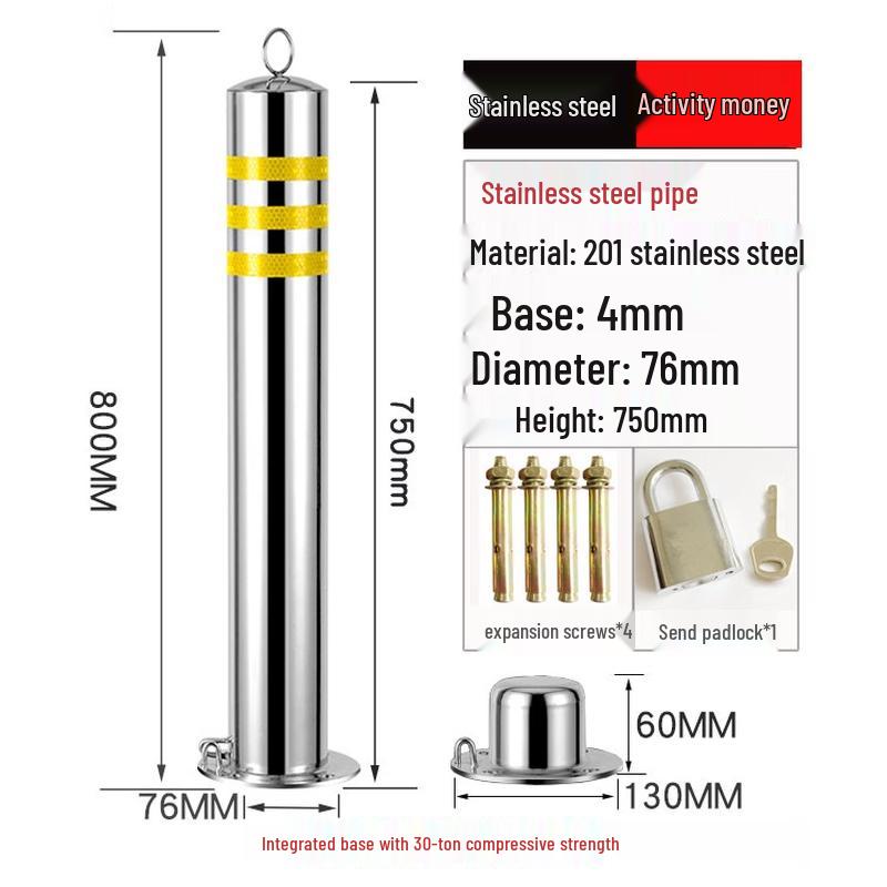 Jundingying Movable Stainless Steel Parking Lock Post