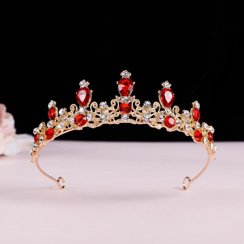 Elegant Colorful  Tiara Crown Women Girls Party Wedding Princess  Bridal Crown Hair Jewelry
