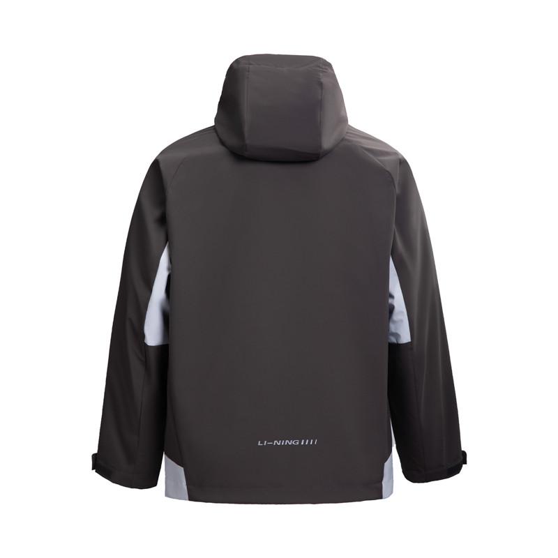 Li-Ning Versatile Fashion Three-In-One Hooded Fleece Sweatshirt And Fleece Knit Long Pants Casual Sports Set Men Sets AWBV167-2+AKLVC87-1