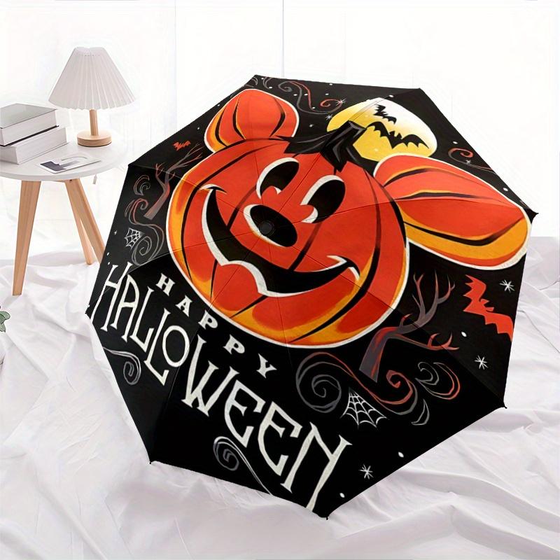1pc Happy Halloween Disney Pattern Automatic Umbrella is Fashionable and Good-Looking, a Portable 3-Fold Umbrella, Suitable for Travel and D