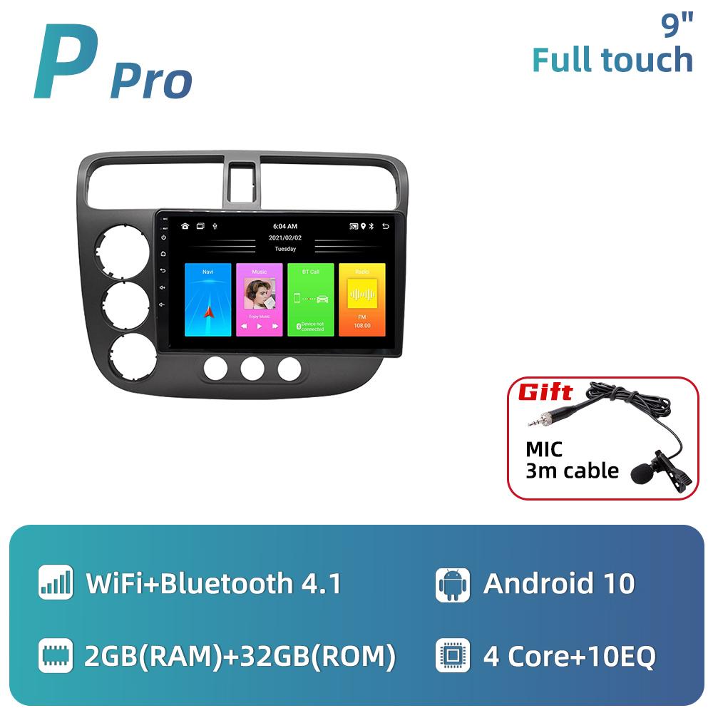 2 Din Autoradio für Honda Civic 2000-2006 Android Auto Stereo Multimedia Player Navigation WIFI FM GPS Audio Autoradio Kopf Einheit