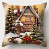 Vintage Christmas Throw Pillow Covers - Single-Sided Printing, 45X45cm Zipper Closure, Suitable for Living Room Decor
